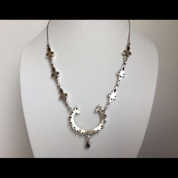 NWT Moonstone Garnet 925 Sterling Silver Necklace - Picture 4 of 6